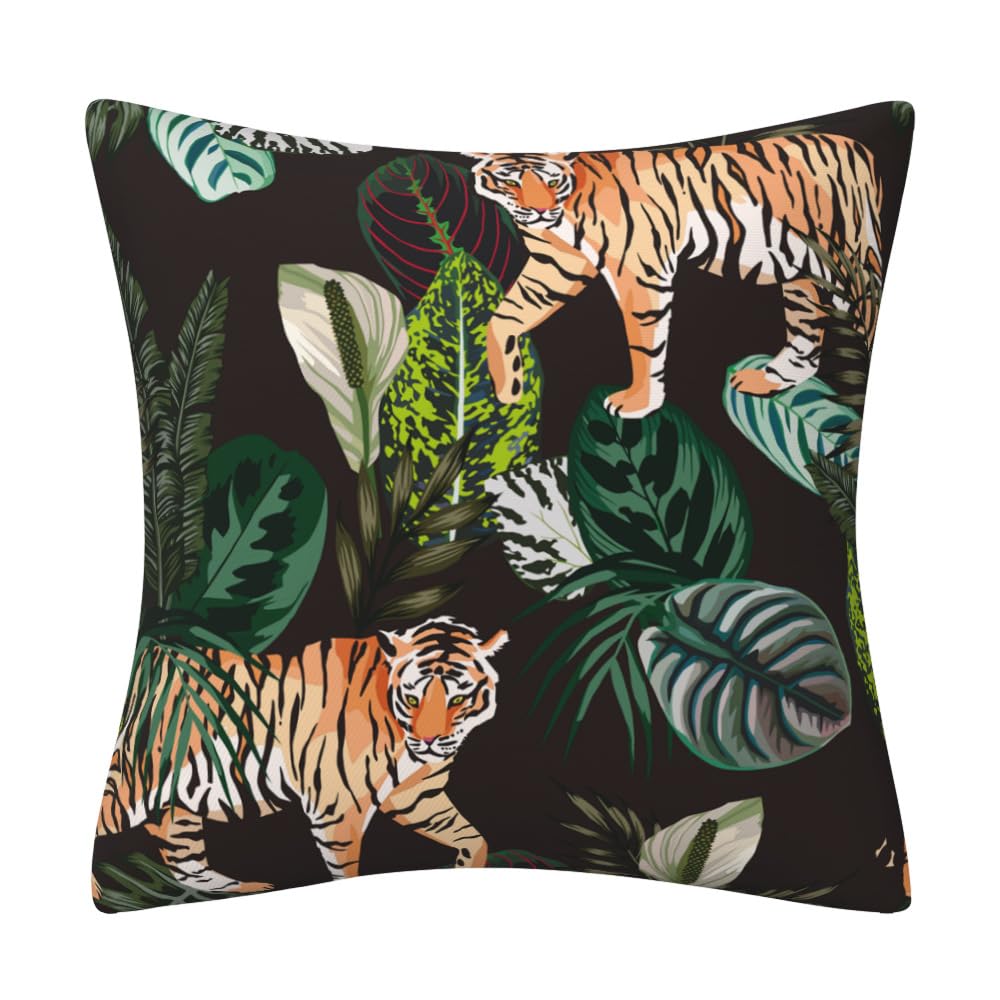 Cushion Covers Animal Black Green Cushions with Covers Included Cotton Linen Pillow Cases Invisible Zipper Pillow Case Livingroom Pillowcase Cushion Cover Soft Pillow Cover 40x40cm/1 Pack