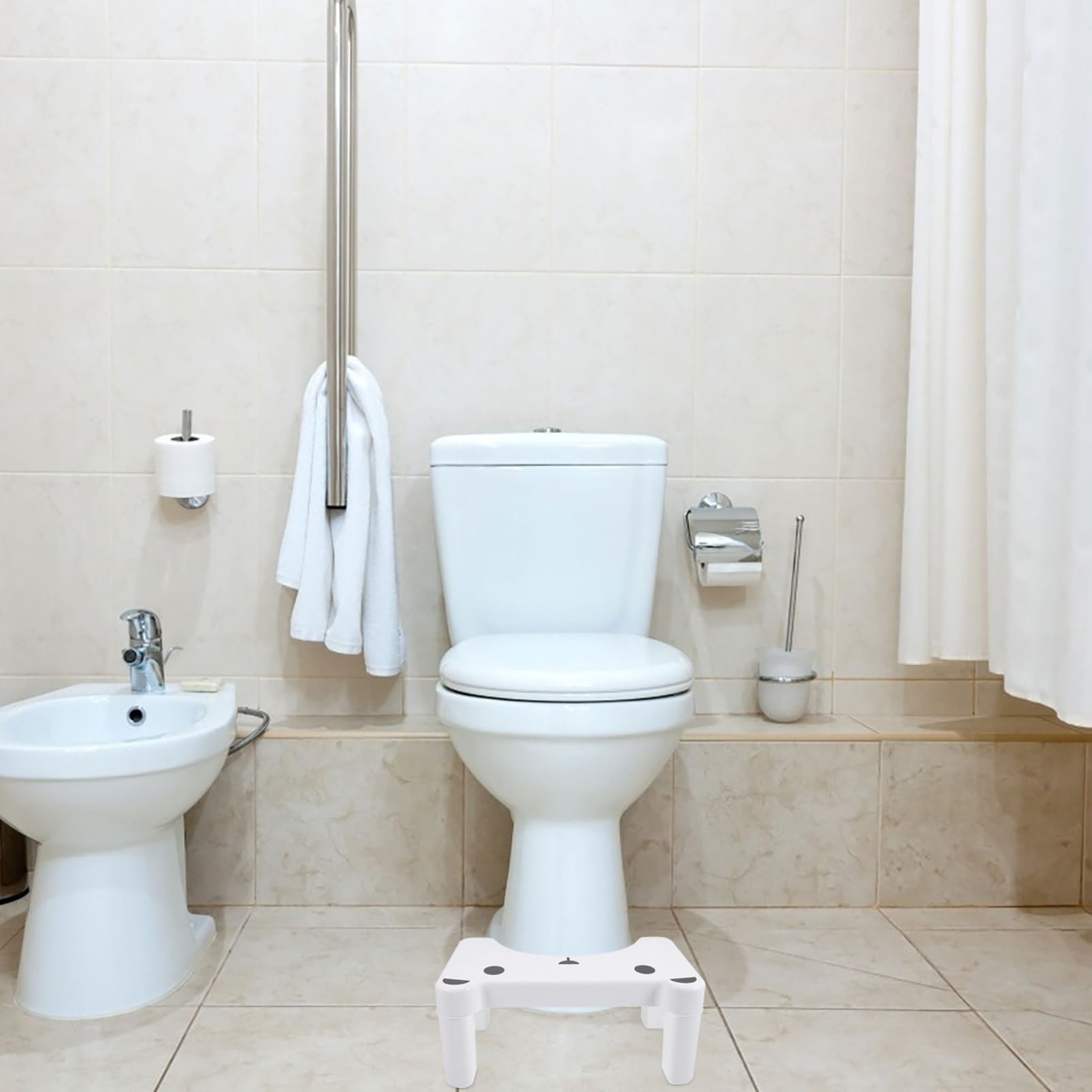 ERINGOGO Antideslizante Adultos Escalón De Inodoro Diseño y Superficie Antideslizante Para El Del Baño Lavado De