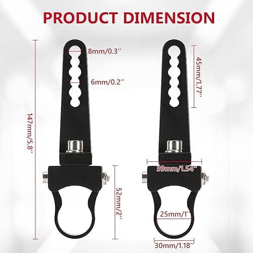Miniatura 4 de Alavente  Abrazadera de tubo para montaje barra de defensa, para barra de luces ledes (2 unidades), color negro, Negro