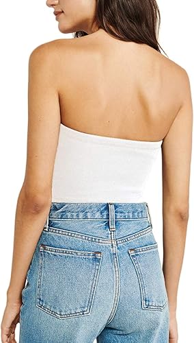 Miniatura 9 de H HIAMIGOS Paquete de 3 camisetas de algodón sin tirantes para mujer, sin mangas, elásticas, lindas, sin relleno