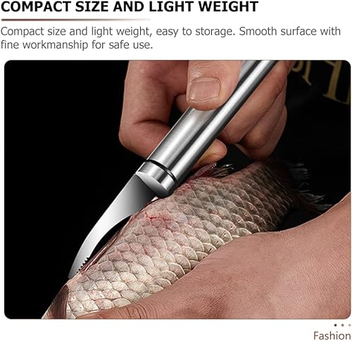 Miniatura 5 de Hemoton 3 cuchillos de pescado de camarón de acero inoxidable para camarones, herramienta peladora multifunción, removedor de escamador de pescado