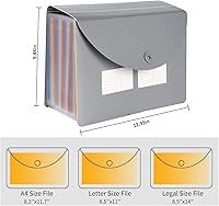 Vista 2 de CLOUDIA 24 Pockets Expanding File Folder, Accordian File Organizer, Expanding File Folder Expandable Cover, Portable Filing Box, Desktop Accordion