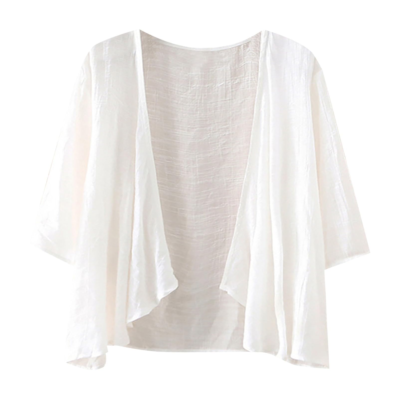Boléro Femme Léger En Mousseline - Cardigan Été Transparent Grande Taille - Manches Volants - Idéal Plage, Soirée