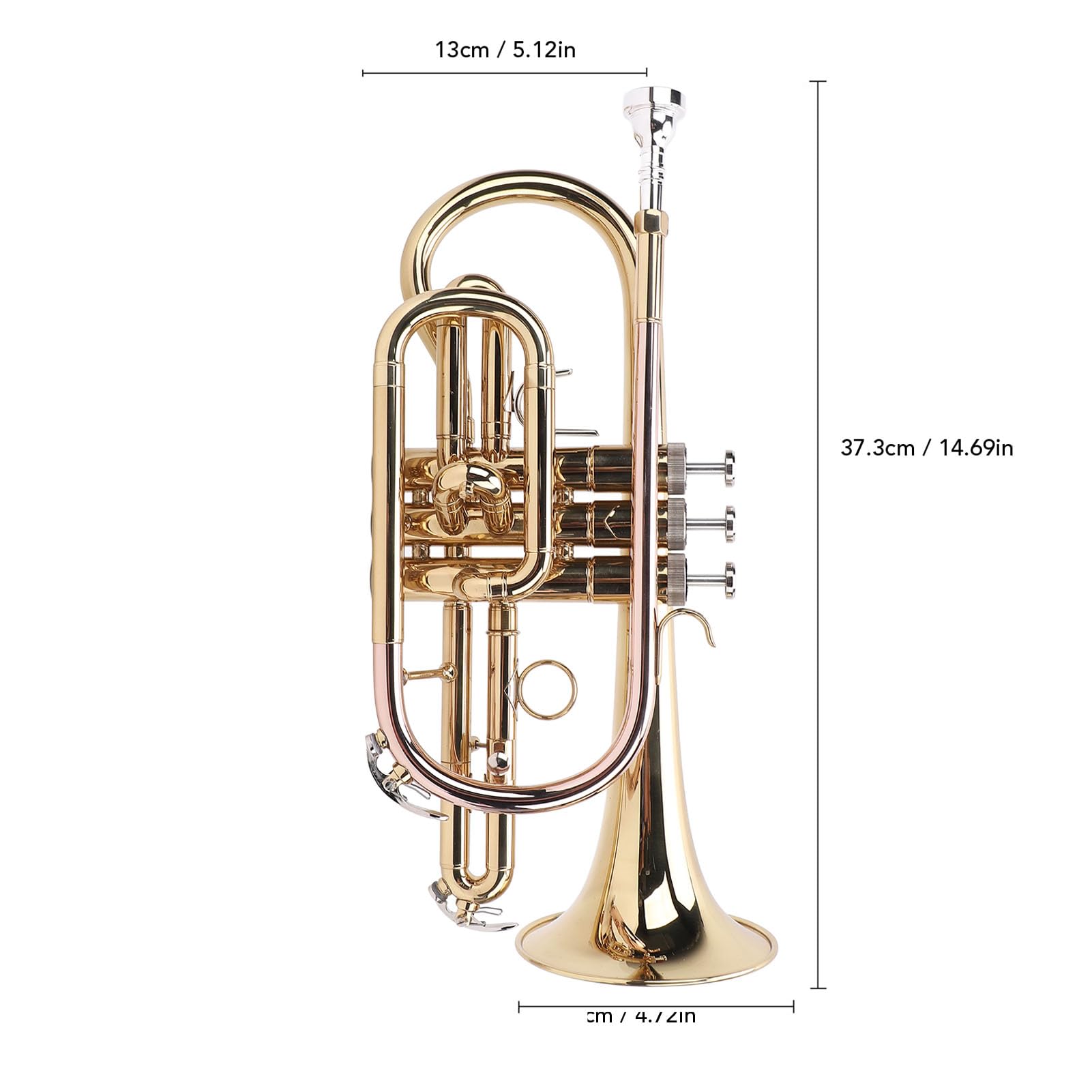 Set Tromba Sib, Trombe Principiante Studente Avanzato Con Scatola Per Tromba Panno Per Pulizia Tracolle Bocchino, Strumento Orchestrale Tromba D'oro Per Principianti