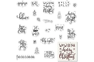 Clear Christmas Greeting Words Stamps for Holiday Craft