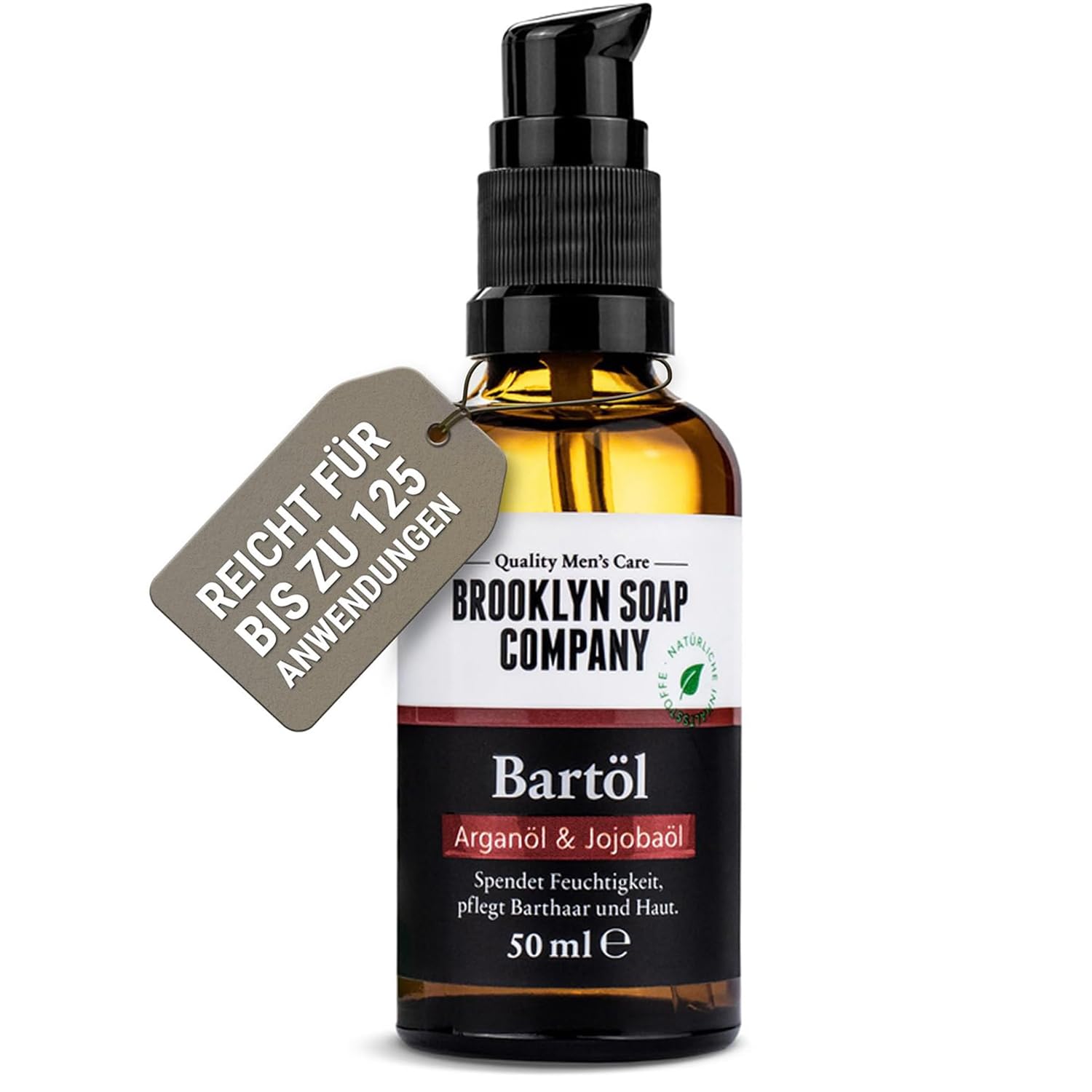 Bartöl (50ml) · BROOKLYN SOAP COMPANY · Beard Oil für Herren· Tägliche Bartpflege für einen weicherer Bart & weniger Jucken ✓