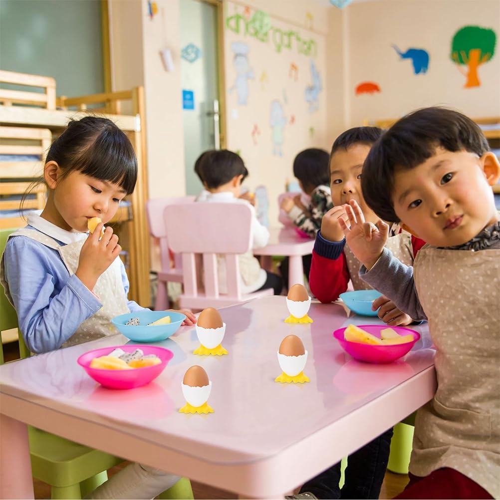 BESTOYARD 12pcs Cartoon Egg Cups feet-Shaped Soft Boiled Egg Holder Silicone Breakfast Cup 2.16X1.77X1.77in Table Display for Home Restaurant Party Easter