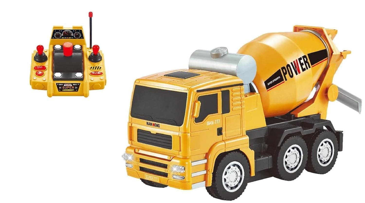 Crackles Remote Control Jumbo Cement Mixer Truck for Kids – Realistic RC Construction Vehicle with Rotating Drum, Lights, Sound Effects & USB Rechargeable Battery – for Boys & Girls Ages 8+-image-10