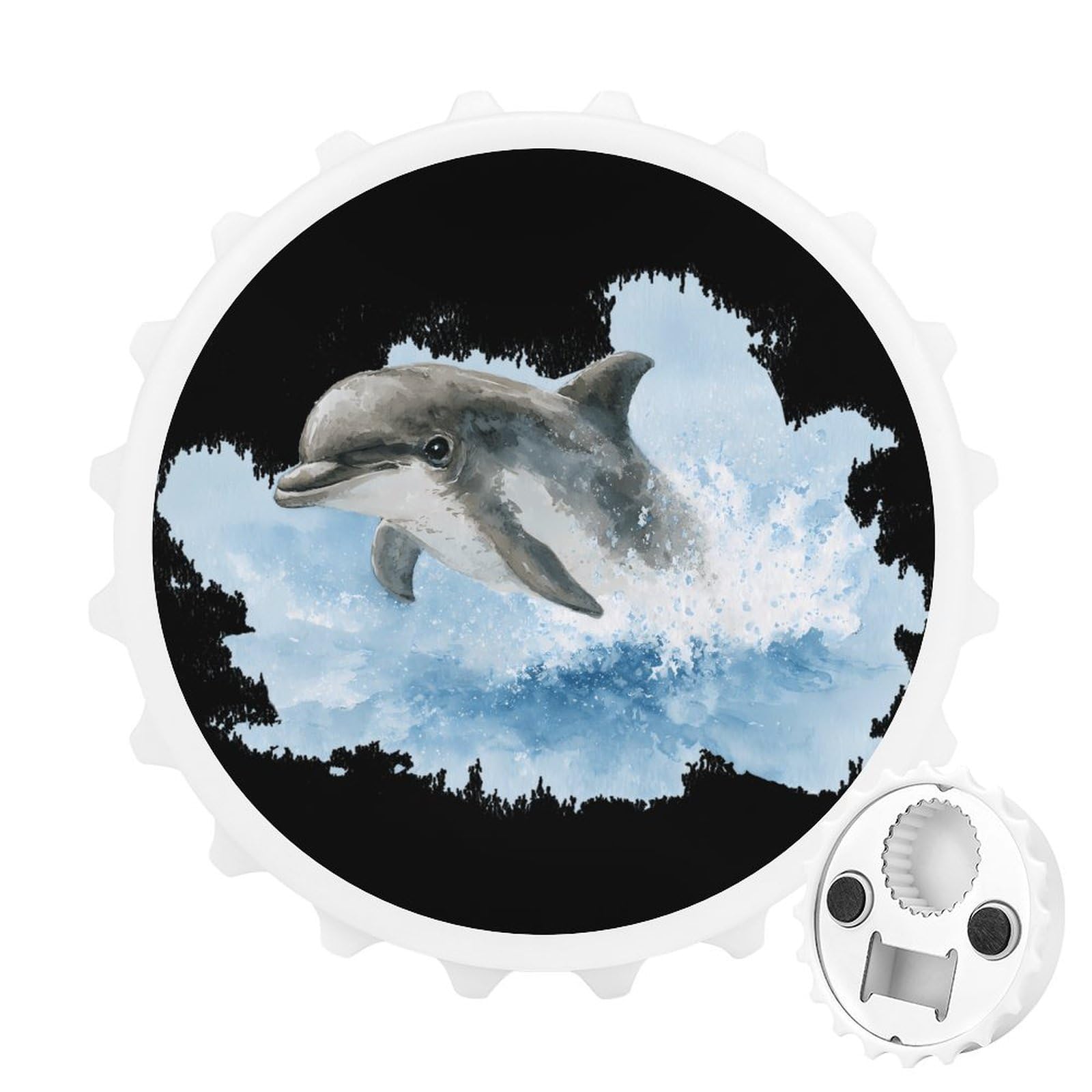 Watercolor Dolphins Magnetic Bottle Opener Refrigerator Magnet Fridge Magnets Kitchen Supplies