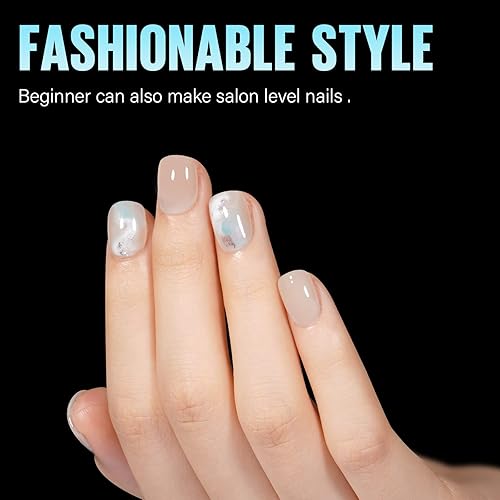 Miniatura 5 de TOMICCA Puntas de uñas postizas cuadradas extra cortas, puntas de uñas de gel suave preliminadas, 192 piezas de cobertura completa preformadas, 12