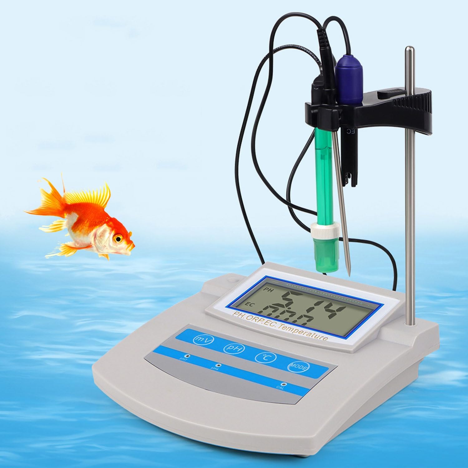 Cyfrowy miernik pH, wielofunkcyjny tester jakości wody do pH, EC, TDS, temperatury, funkcja zapisywania danych do akwarium, laboratorium, rybołówstwa, gospodarstwa rolnego