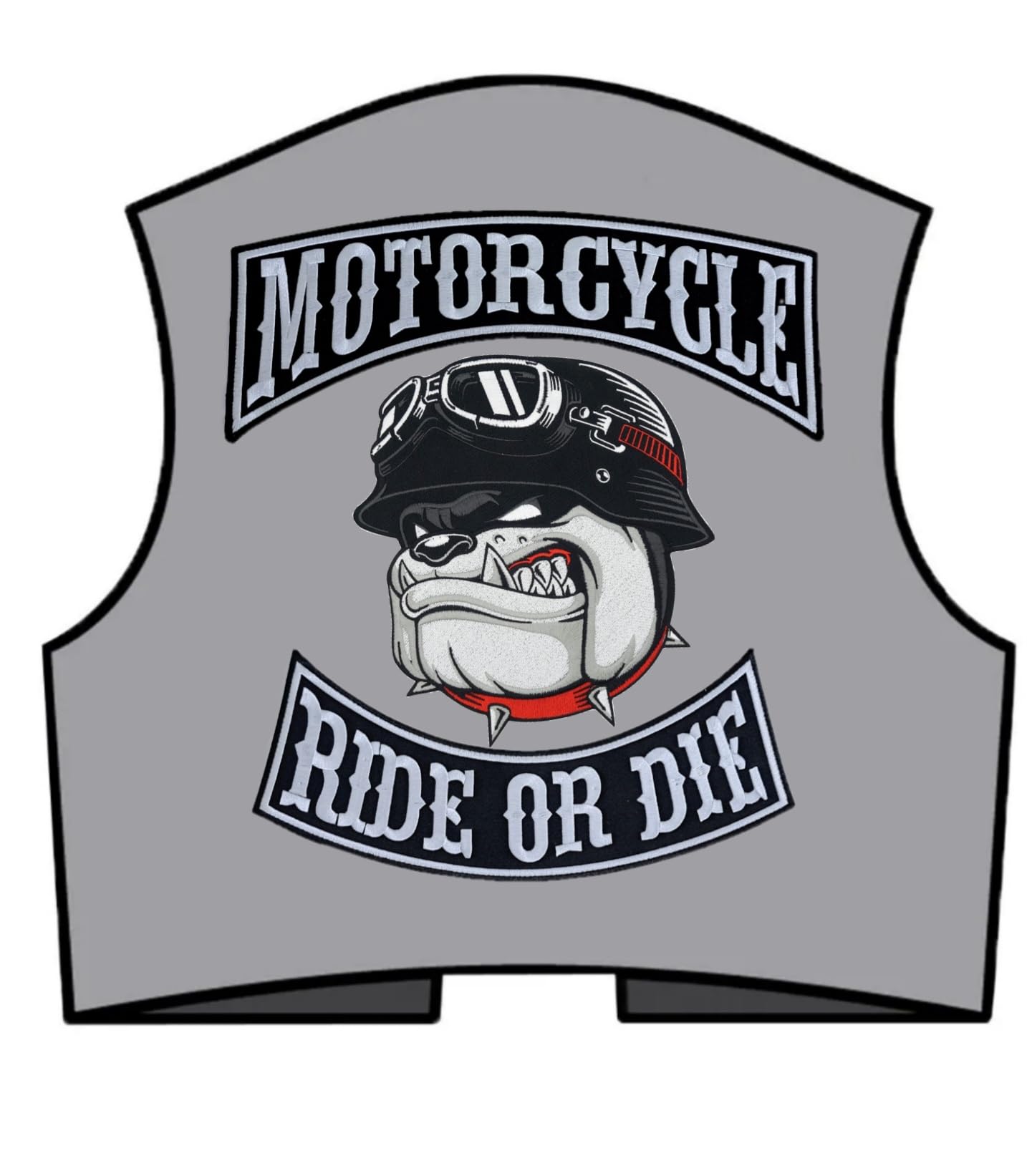 Juego de 5 parches bordados termoadhesivos para motocicleta, diseño de bulldog bordado en Pilot Motorcycle, para chaleco de moto, para decorar ropa de moto, chaleco DIY