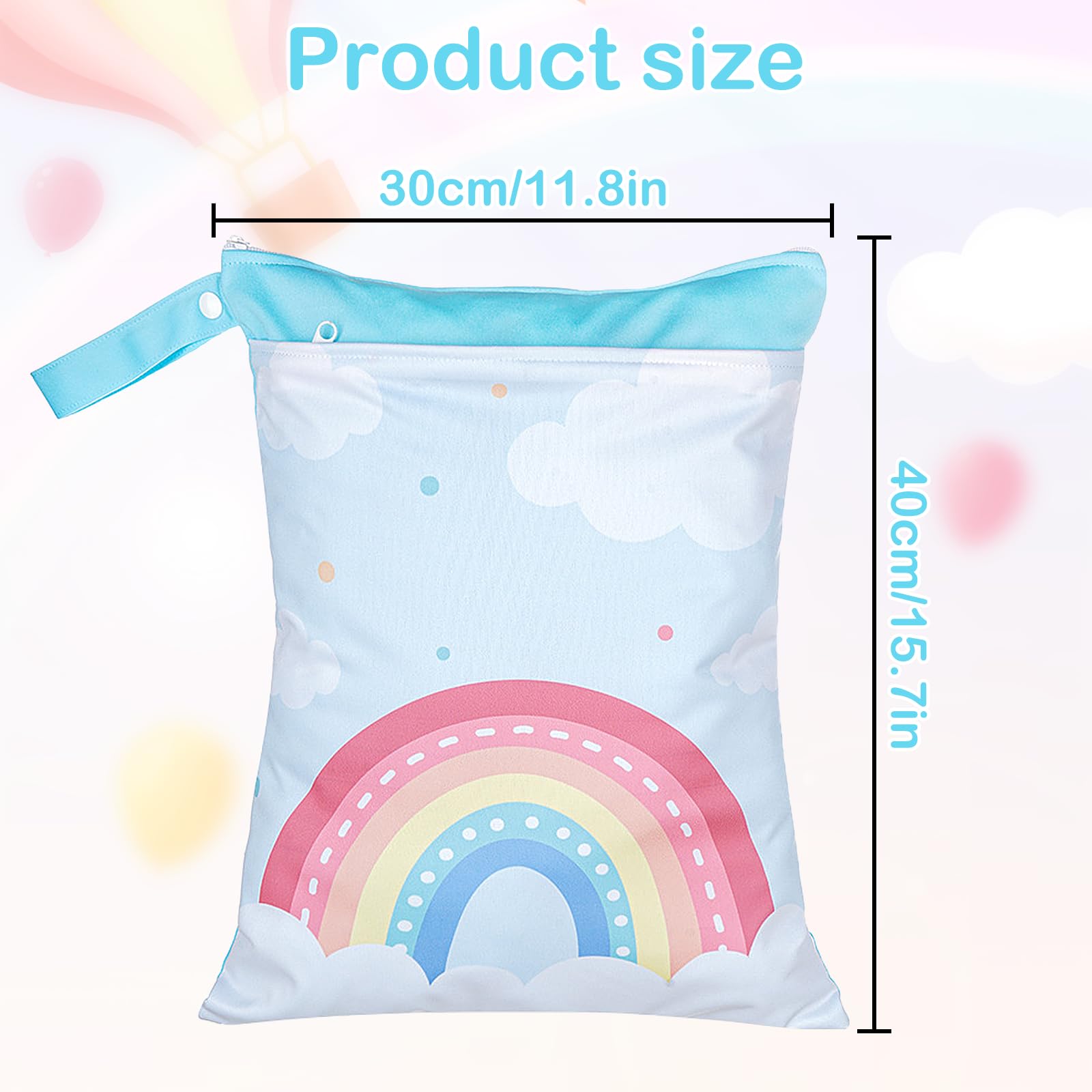 2 Stück Nasstaschen, Wasserdichter Wetbag Organiser, Wiederverwendbare Windeltasche, Wet Bag Kindergarten Großer, Wickeltasche für Reisen, Fitnessstudio, Strand