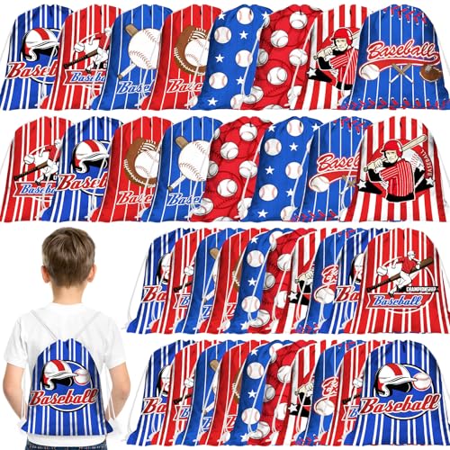 Sac à goûter baseball Woanger : lot de 36 poignets avec cordon pour fête d'enfants