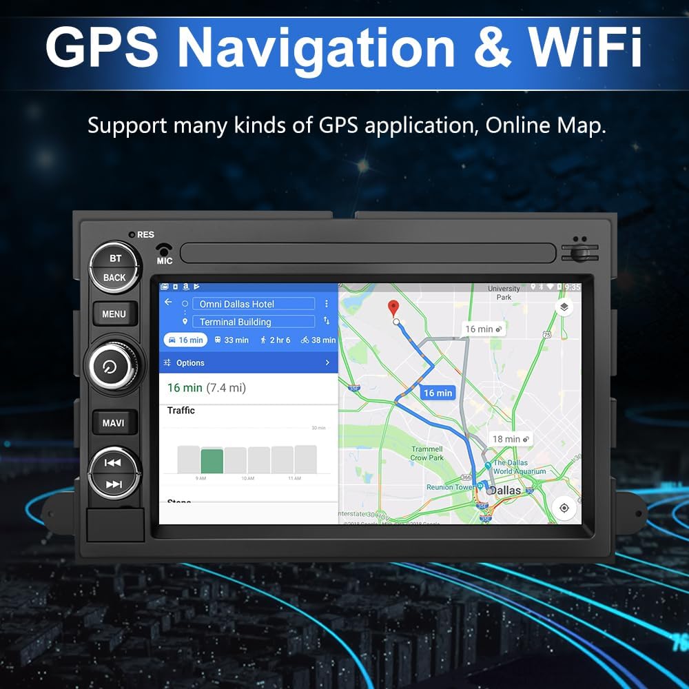 Android 13 Car Radio Compatible for Ford F150 F250 F350 Fusion Edge Explorer Taurus Freestar, Car Stereo Audio with Wireless CarPlay/Android Auto SWC GPS WiFi Bluetooth FM RDS DSP (2G+64G)