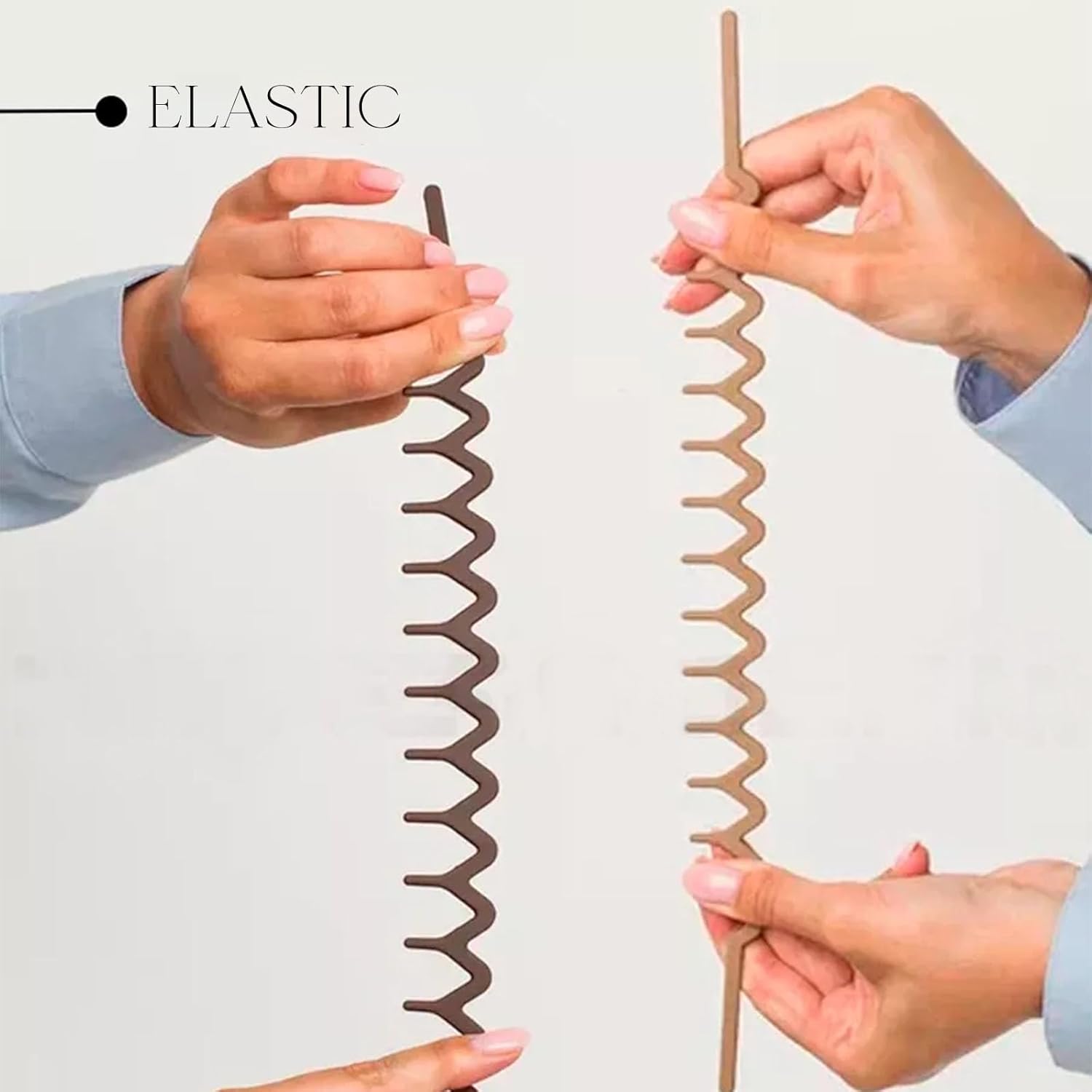 6 PCS Zig Zag Headbands Plastic Wavy Hair Head Band Comb with Teeth Hoop Accessories for Women Men Girls, Matte Morandi - Image 4