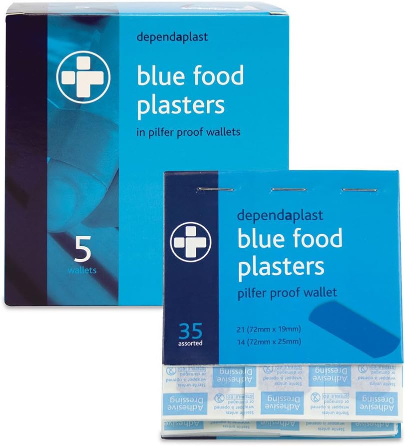 Reliance Medical Dependaplast Blue Pilfer Proof Plasters - Pack of 35