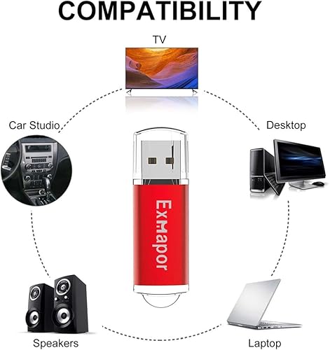 Miniatura 5 de Unidad flash USB 1GB 5PCS Exmapor Memory Stick Bulk Storage Pen Drive con indicador LED