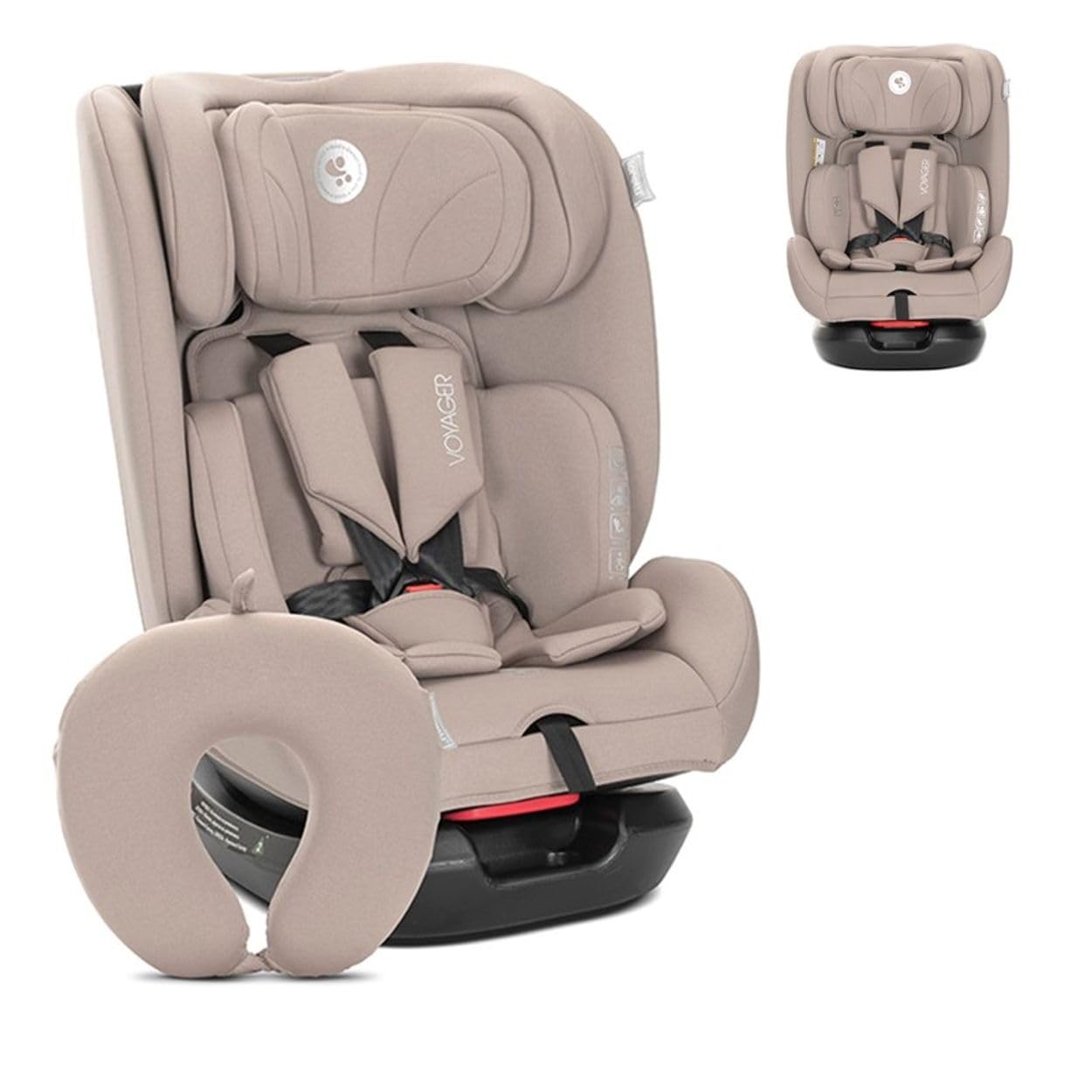 Lorelli Mitwachsender Kindersitz [Ohne Isofix] i-Size 40-150cm, Baby Autositz Voyager, Gruppe 0+/1/2/3, Autokindersitz ab Geburt bis 12 Jahre, 0-36 kg, Auto Babysitz ab Geburt, 5-Punkt-Gurt, Beige