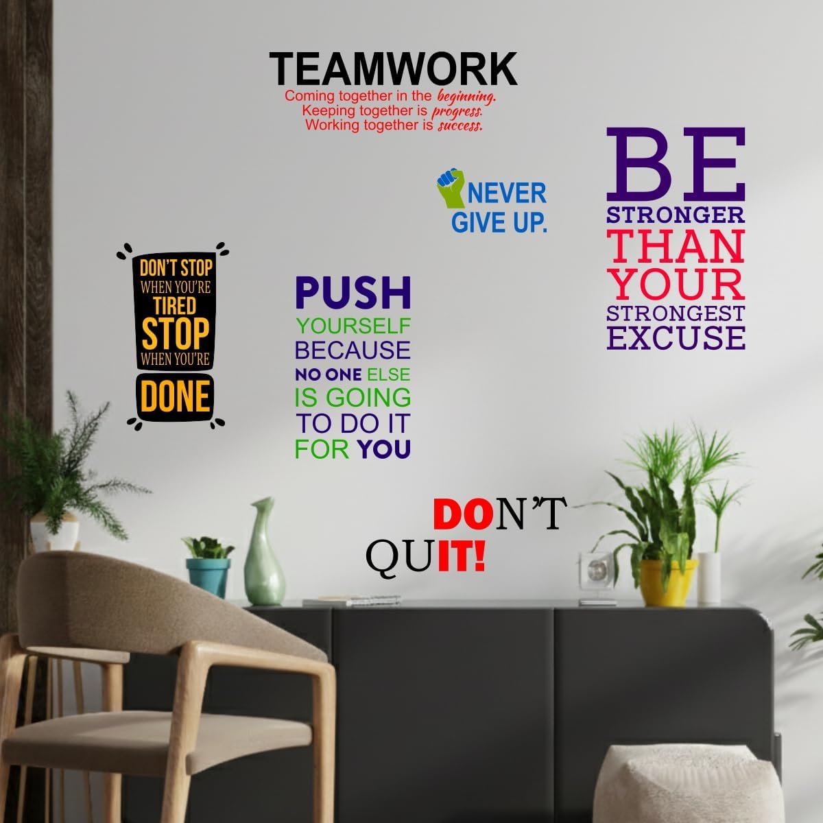 Decal O Decal Life Inspiration Quotes Wall Stickers (PVC Vinyl,Multicolour), self-adhesive, 1 x 135 cm