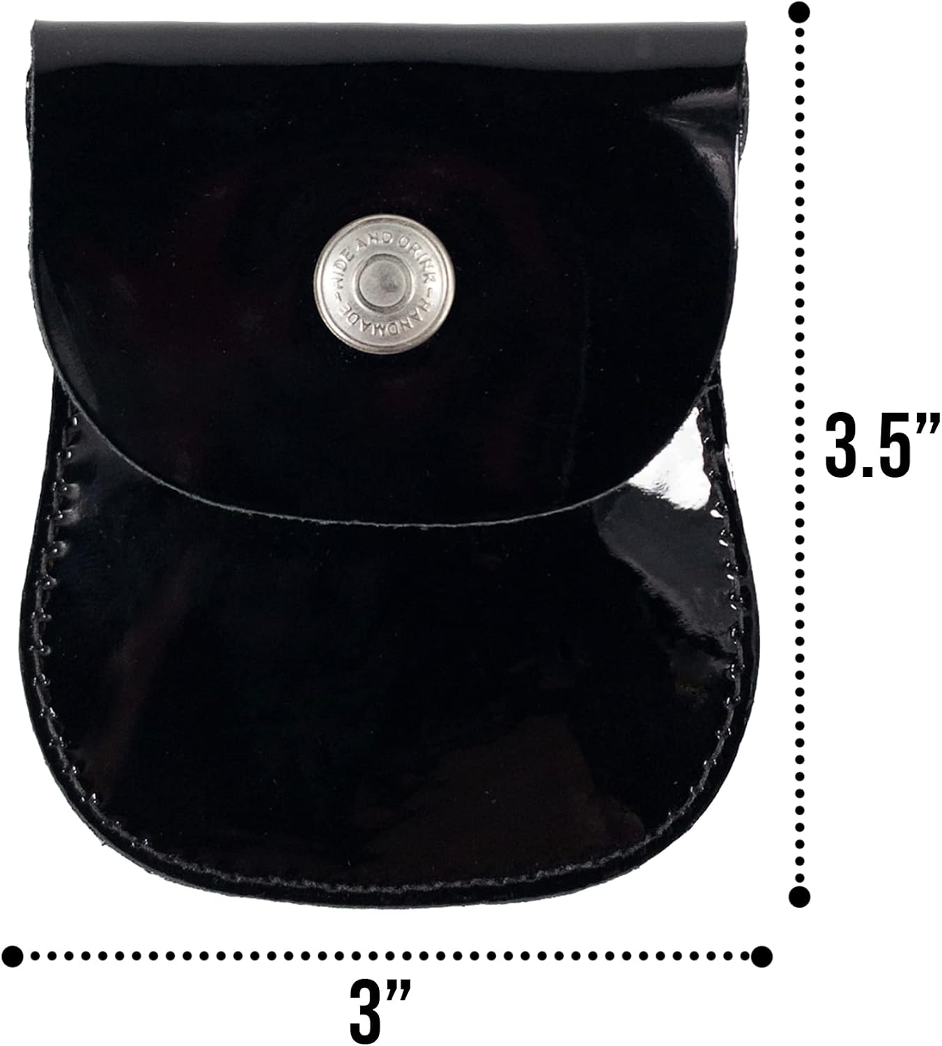 Hide & Drink, Curvy Coin Pouch Handmade from Full Grain Leather - Obsidian