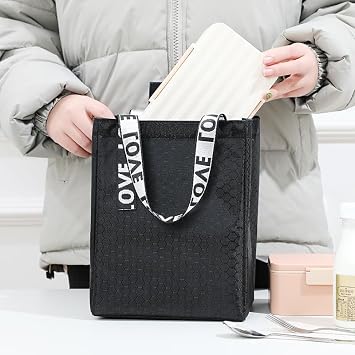 Japanese-Style Insulated Lunch Bag, Trendy Football Pattern Bento Bag with Handle