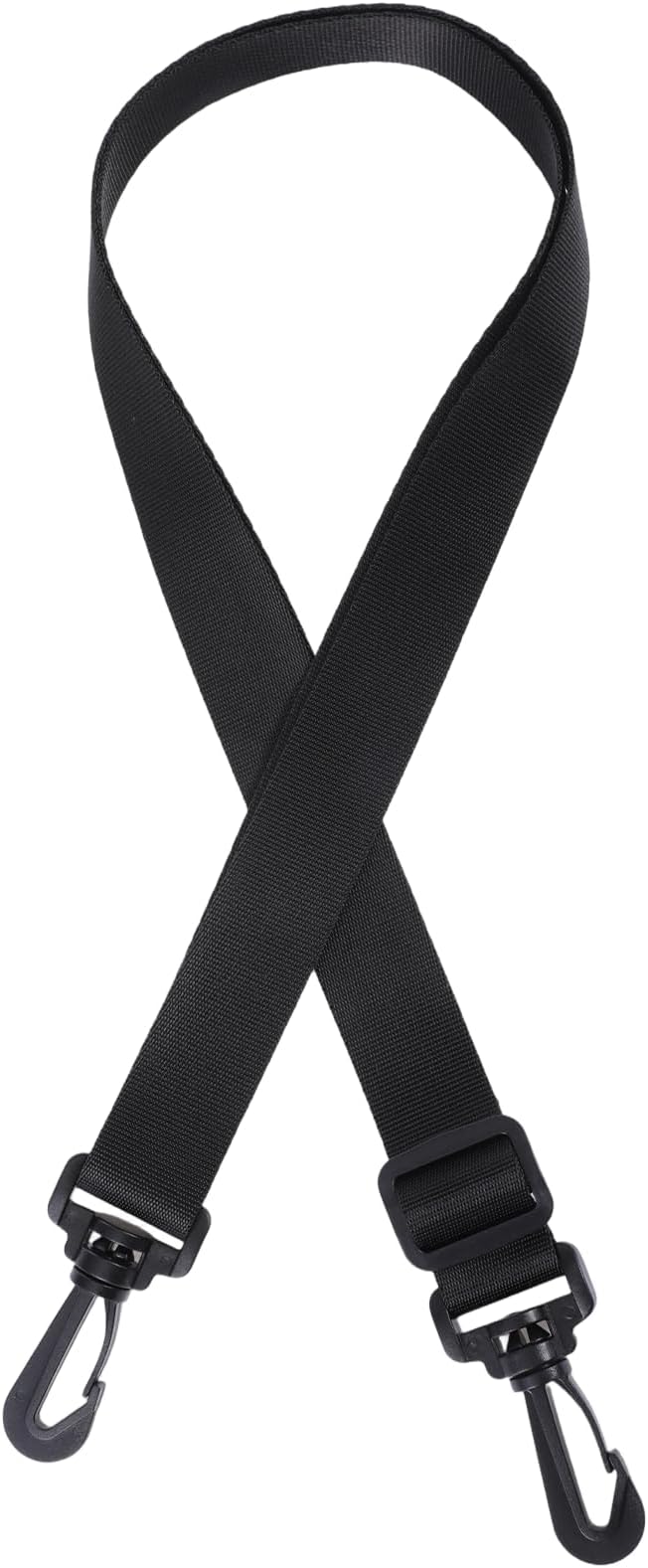 2 Pack Black Adjustable Straps with Clips for Bags, 25mmx1.2m Replacement Shoulder Strap, Adjustable Swivel Clips Hooks Buckle Slide Crossbody Bag Belt for Bags, Bag Strap Replacement
