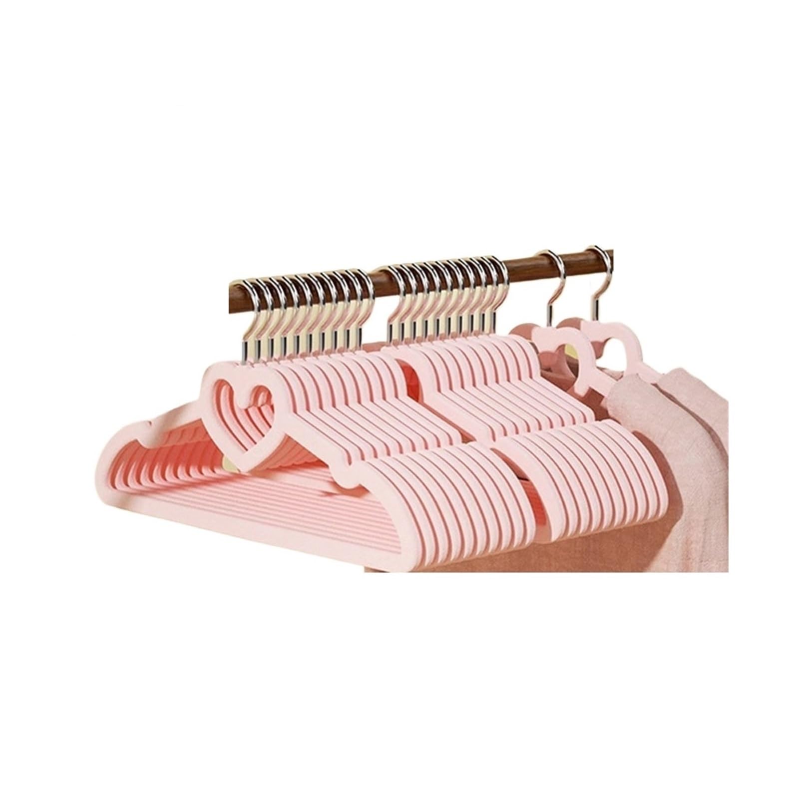 10 PCS Hanger Anti-Slip Traceless Home Wardrobe Hanging Storage For Clothes(Pink)