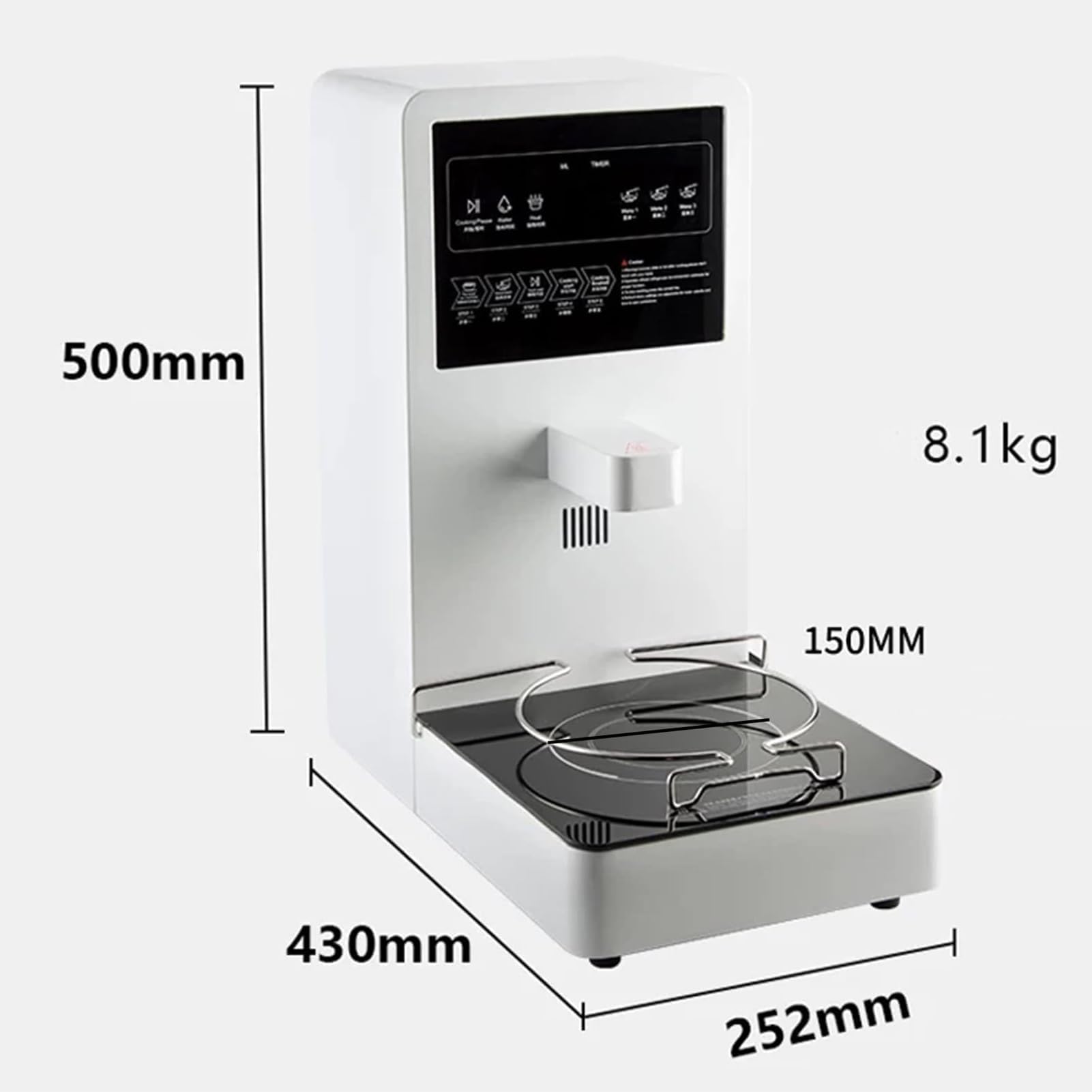 Cuocipasta Istantaneo a Servizio Automatico, Cuocipasta Commerciale da 2100W con 100 Ciotole Usa e Getta Extra per Negozio di Comodità, Scuola, Ufficio, Mensa