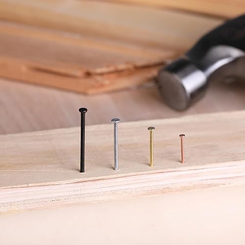 Miniatura 23 de Mr. Pen - Kit surtido de uñas, 600 unidades, 4 tamaños, plateadas, uñas pequeñas para colgar imágenes, uñas de acabado Plateado