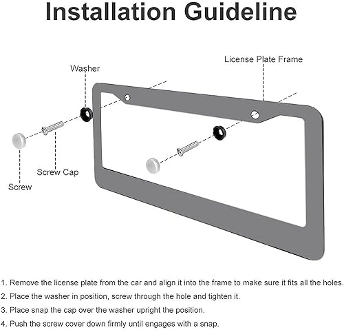 Miniatura 3 de Marco de matrícula de color liso gris de 6 x 12 pulgadas, cubierta impermeable para placa de matrícula, novedad decorativa para el frente del
