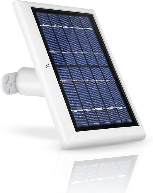 Wasserstein Solar Panel (2W 5V) Compatible with Ring Spotlight Cam Battery/Stick Up Cam Battery - Continuous Power for Your Ring Surveillance Camera (1-Pack, White)