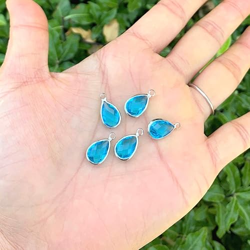 Miniatura 4 de Adabele Colgante de gota de piedra natal de plata de grado A de 0.433 in, 0.551 in y 0.630 in para aretes personalizados, pulseras, collares,