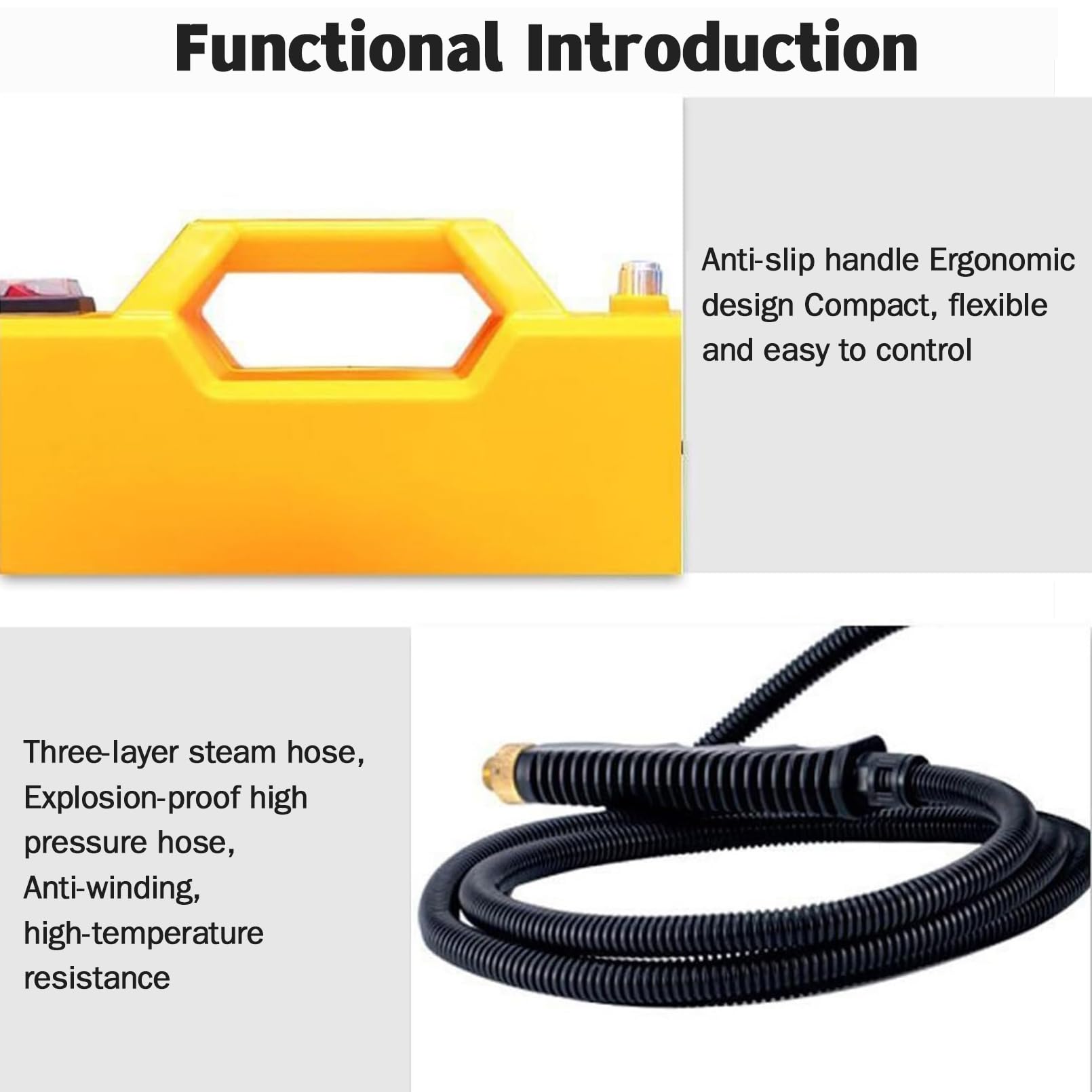3800W Cleaner de Vapor de 9.5 Bares, Calentamiento de 6S, Vaporizador de Limpieza Portátil de Tanque 6 Litros con Tubería Extendida de 3 M, Para Hogar, Cocina, Tierra, Baldosas, Piso, Automóvil