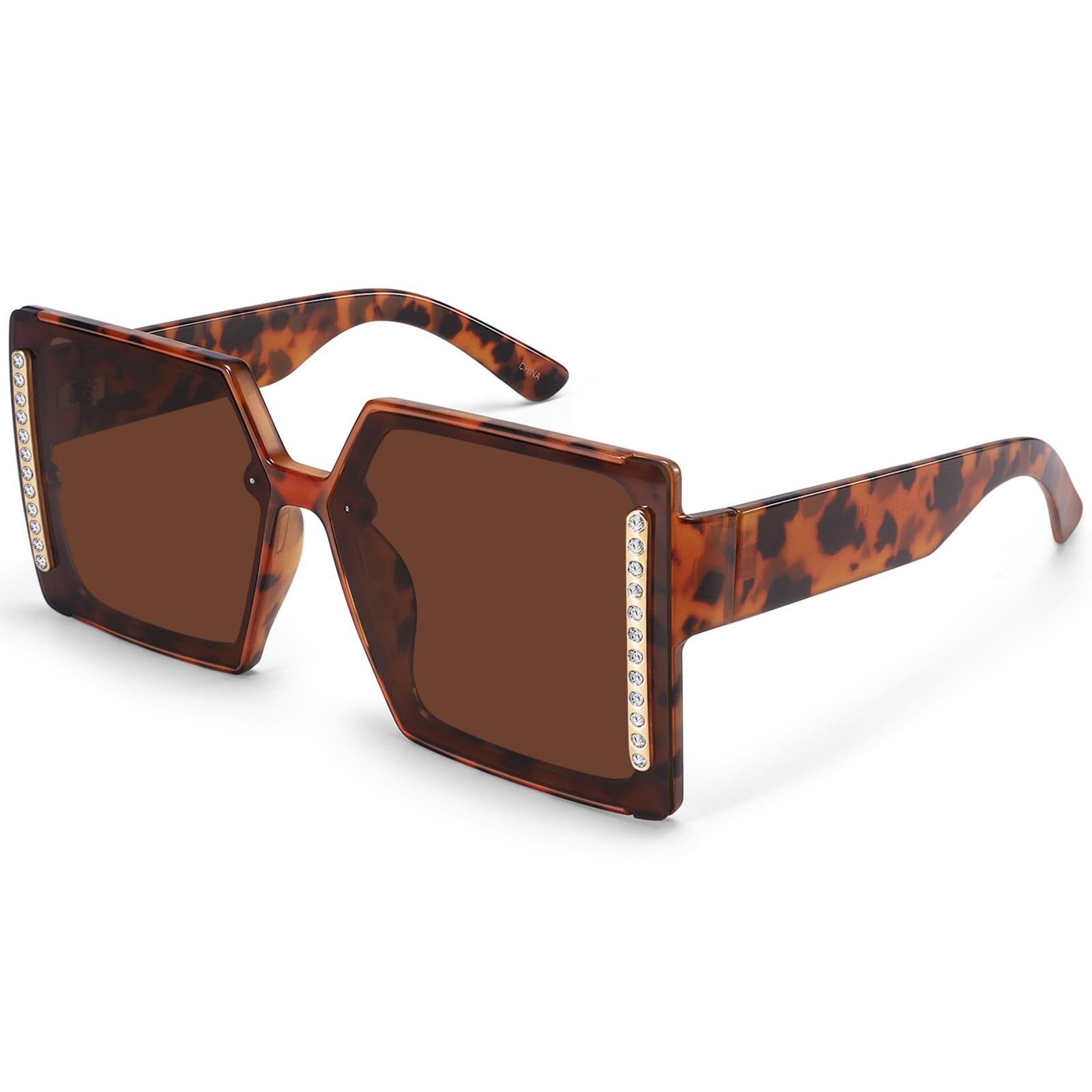 Dollger Oversized Square Sunglasses for Women Trendy Big Large Wide Fashion Shades UV 400 Sunnies