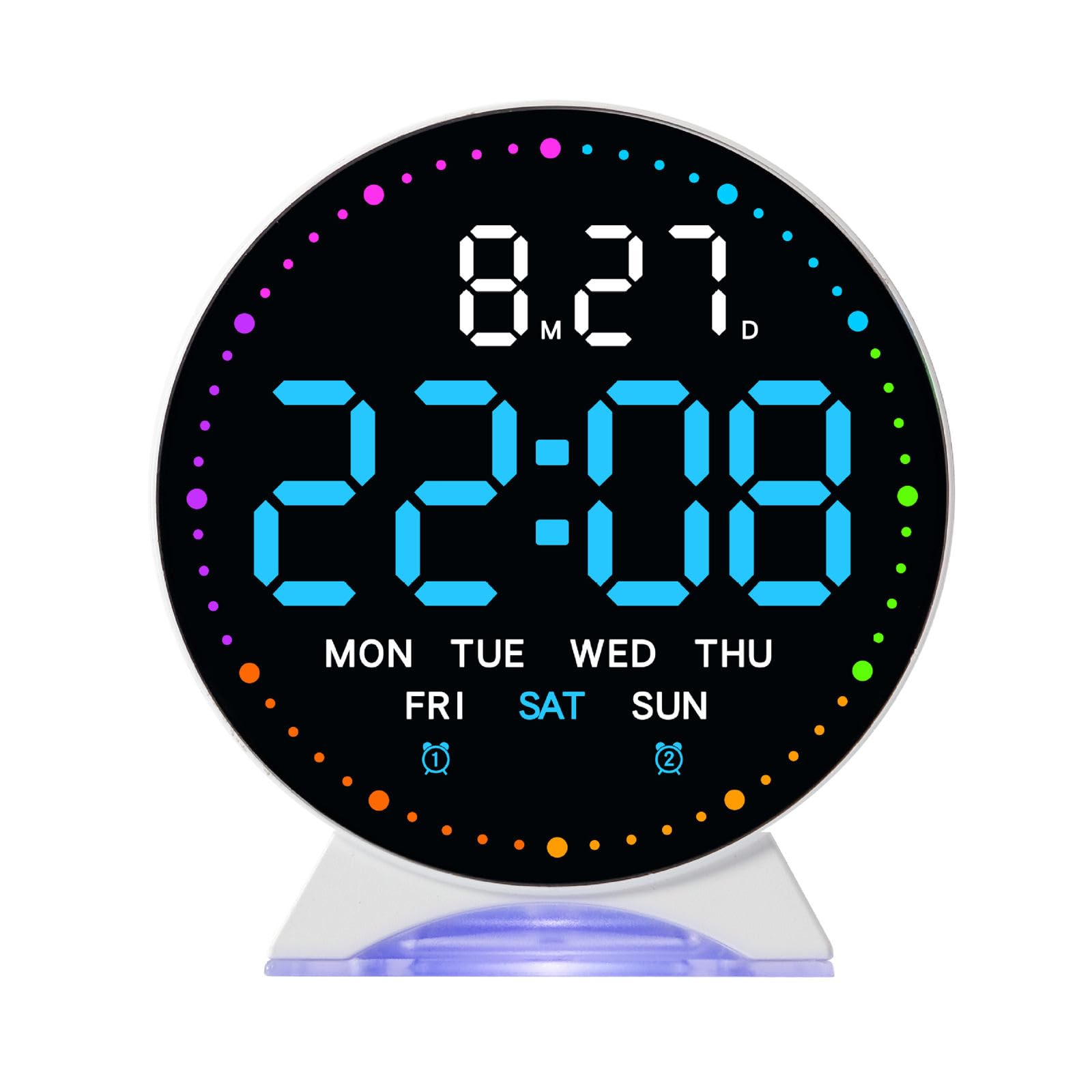 YROHGKPN Digital Alarm Clock Bedroom Desk with Day of Week Temperature Loud for Bedside Table LED Digitals Clocks Desk