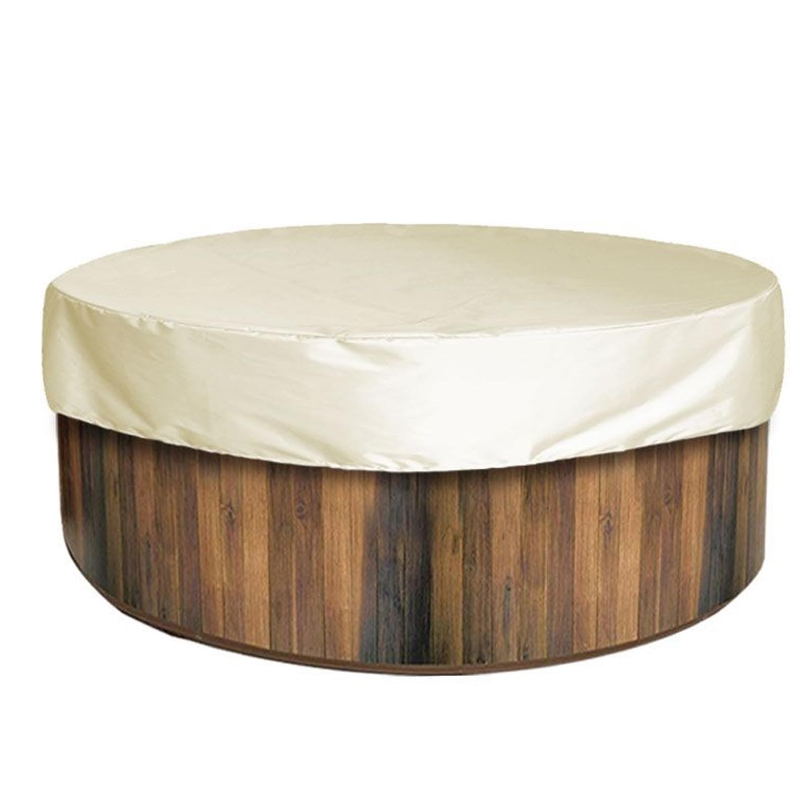Crysterris Round Swimming Pool Cover,Waterproof Solar Pool Covers 18ft, Resistant 210D Lazy Spa Hot Tub Cover Protector for Outdoor (Size:210 * 30cm,Color:Beige)
