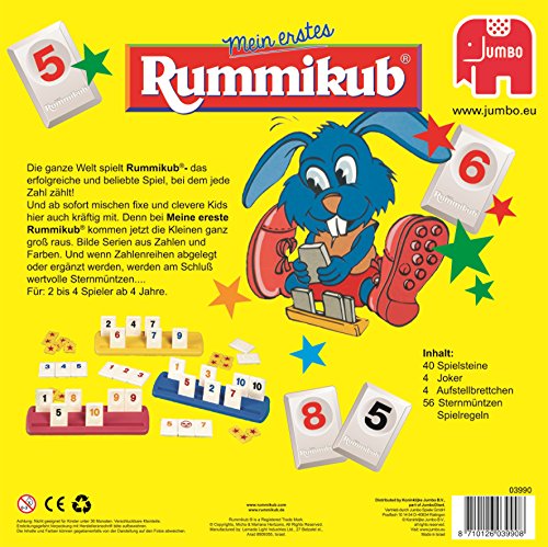 Jumbo JUM03990 Original Rummikub Mein erstes Rummikub der Spieleklassiker unter den Gesellschaftsspielen, für Kinder 2 bis 4 Spieler, Ab 4 Jahren – Bild 4