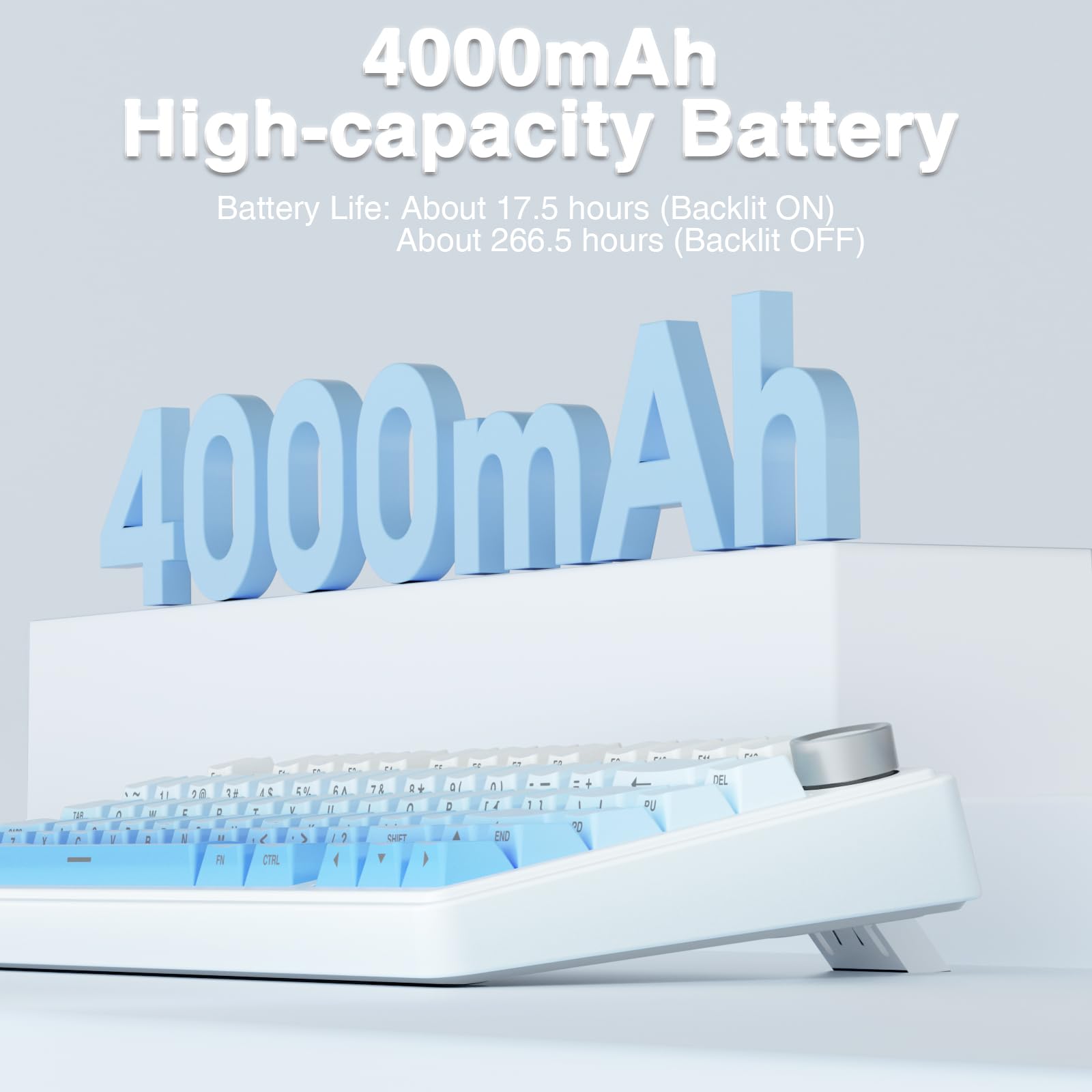 AULA F75 Gasket Mechanical Keyboard, 75% Wireless Hot Swappable Gaming Keyboard with Five-Layer Padding&Knob, Bluetooth/2.4GHz/USB-C, RGB Light. (Blue) (Renewed)