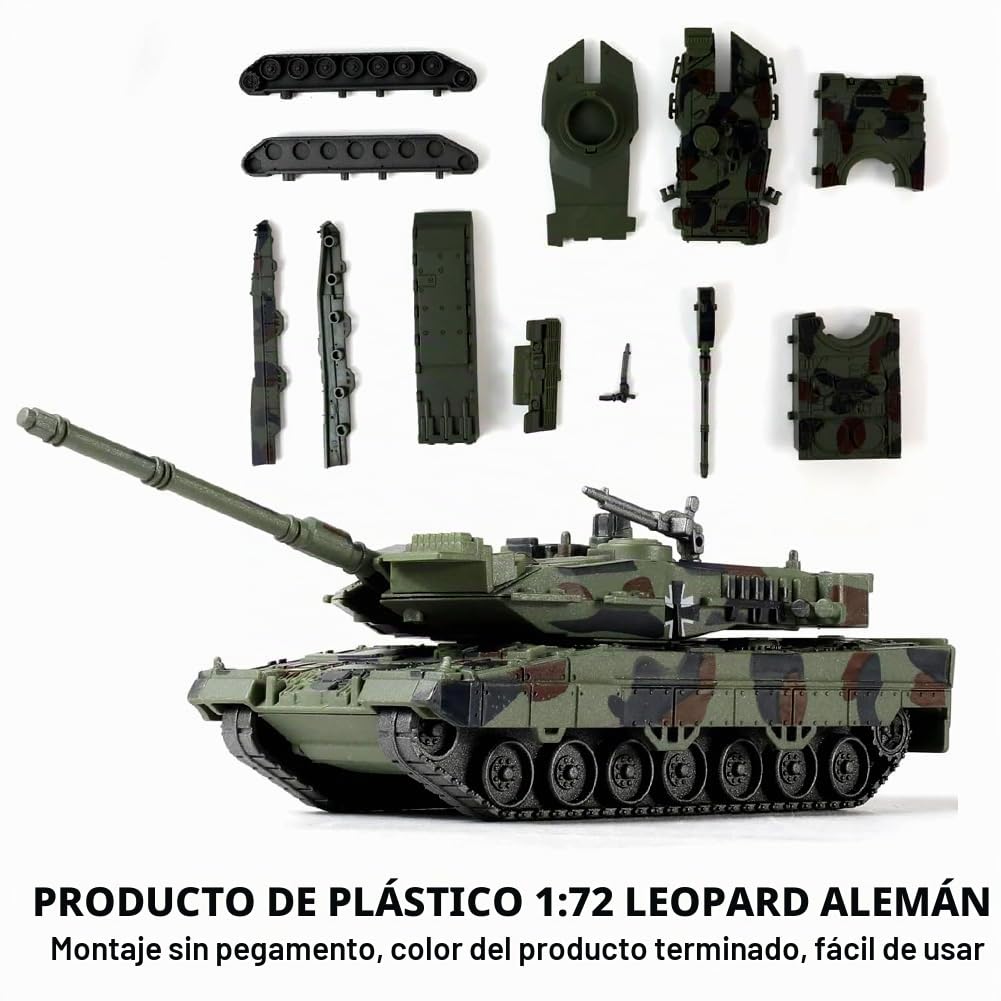 Tanque Militar de Leopardo a Escala 1/72 2A7, Juguete de Bloques de Construcción de Tanques, Militar Ligero Modelo de Carro de Combate Bloques de Construcción Regalos para Adultos