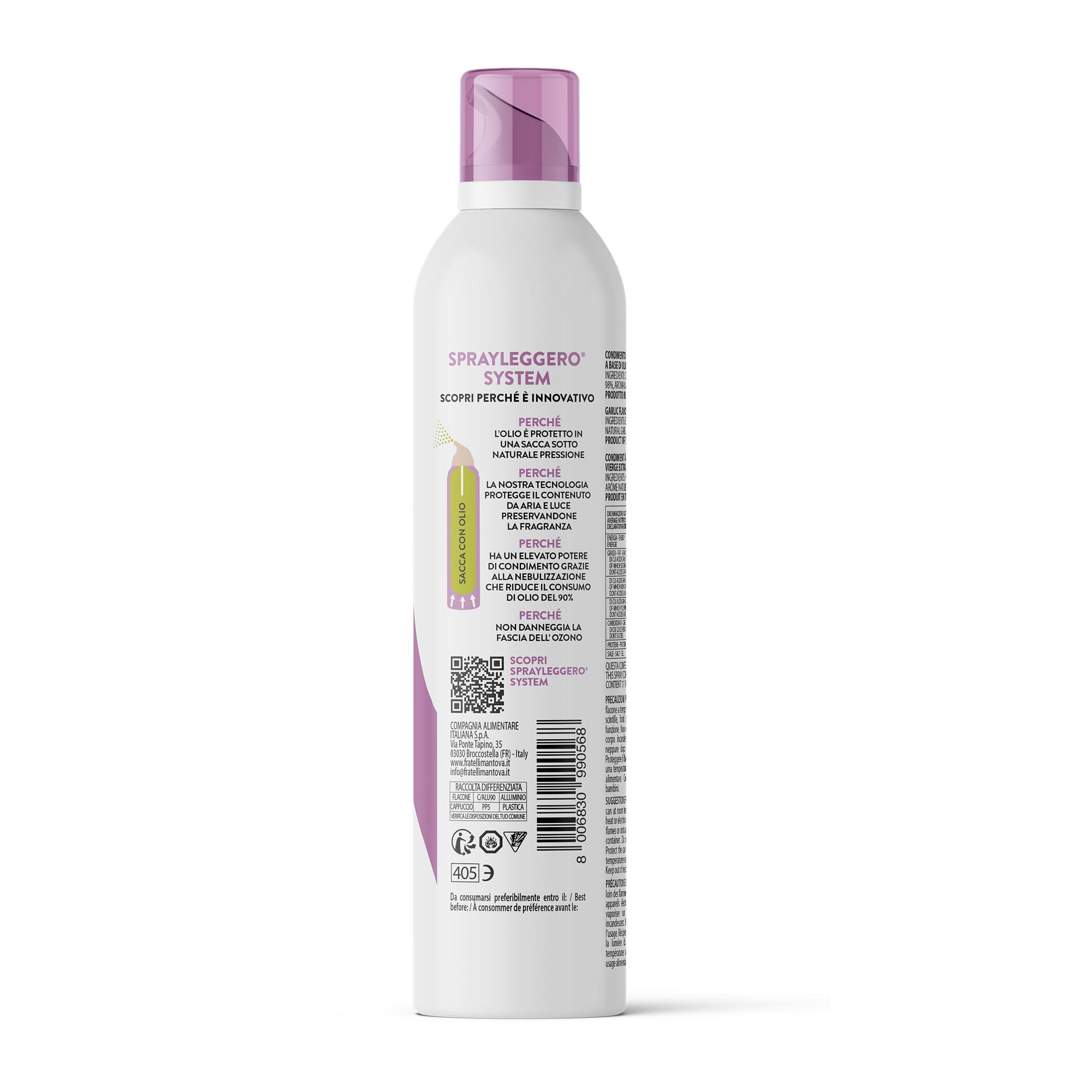 Aglio Spray in Olio Extra Vergine di Oliva 6x200ml - Olio Spray italiano – Sprayleggero – 100% Naturale,100% Leggero, 100% Facile - Con lo spray risparmi fino al 90% di prodotto