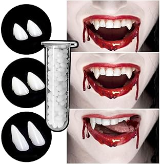 3 Sizes Vampire Fangs Teeth with Adhesive, Halloween Party Cosplay Props Accessories, Fake Vampire Teeth Party Favors Werewolf Fangs Vampire Dentures for Adults Kids (3 Pairs)