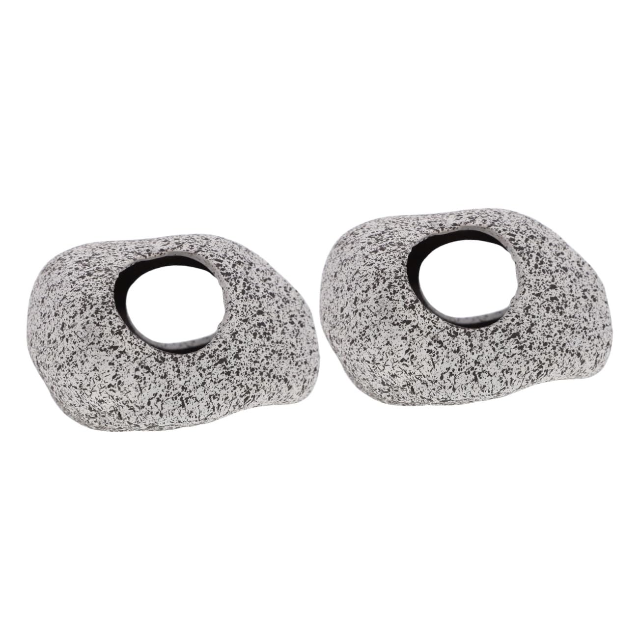 Kisangel 2 Piezas Agujero para Esquivar La Olla De Barro Resto De Acuario Piedra Ceramica Escondite De Cueva De Cíclidos Decoración Pecera Roca Cueva Maceta De Barro Loro Casa Escondite