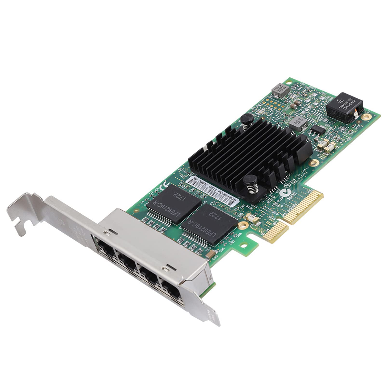 Sxhlseller 10/100/1000Mbps Gigabit Ethernet, Adaptateur de Carte Réseau Gigabit Ethernet Serveur PCI-E 4 Ports pour I350 T4 PCI-Ex4