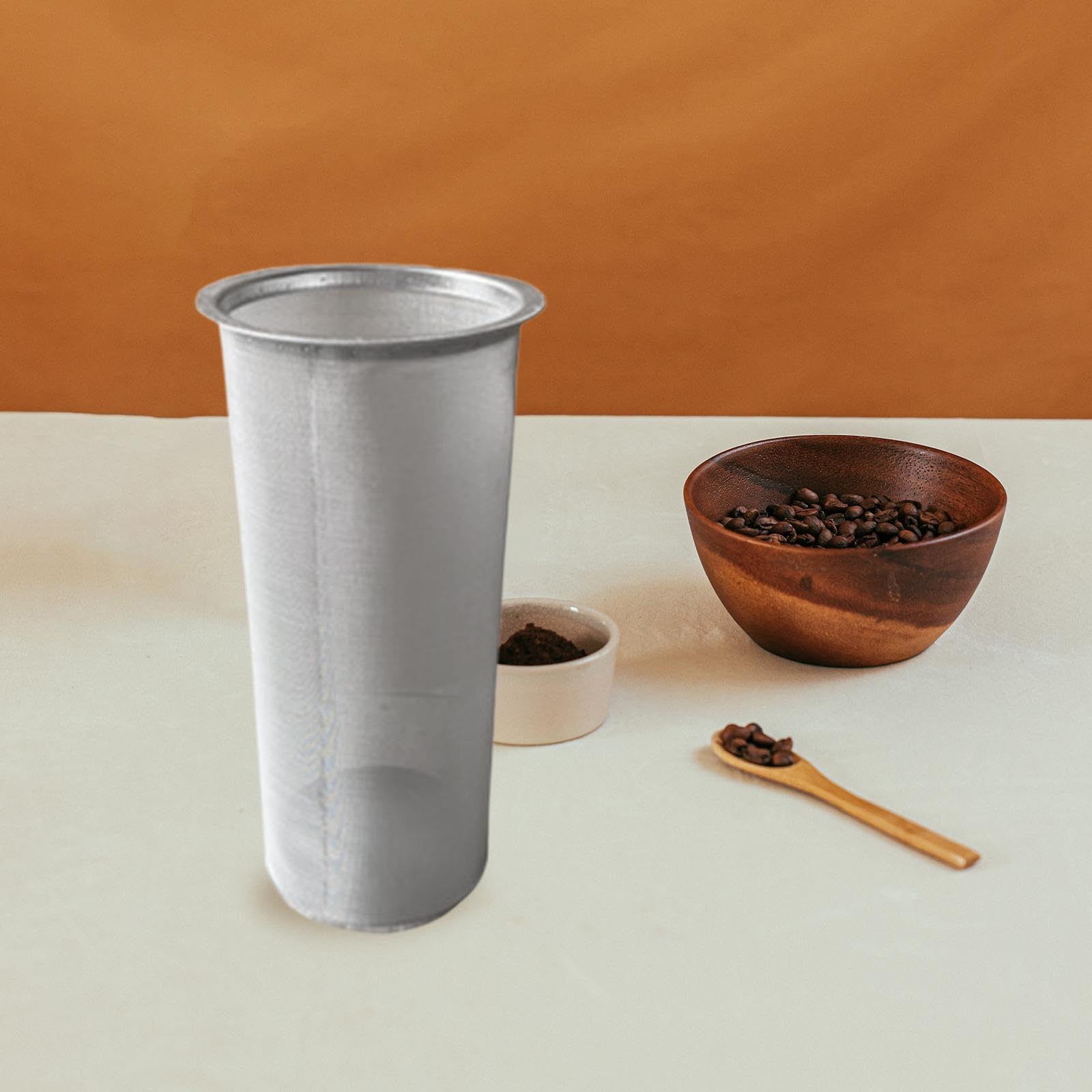 Filtro de Café Frío Té Cafetera Colador Acero Inoxidable Malla Fina Fácil Limpieza Uso Reutilizable Adecuado para Bebidas Frías, 10,5 cm x 22 cm