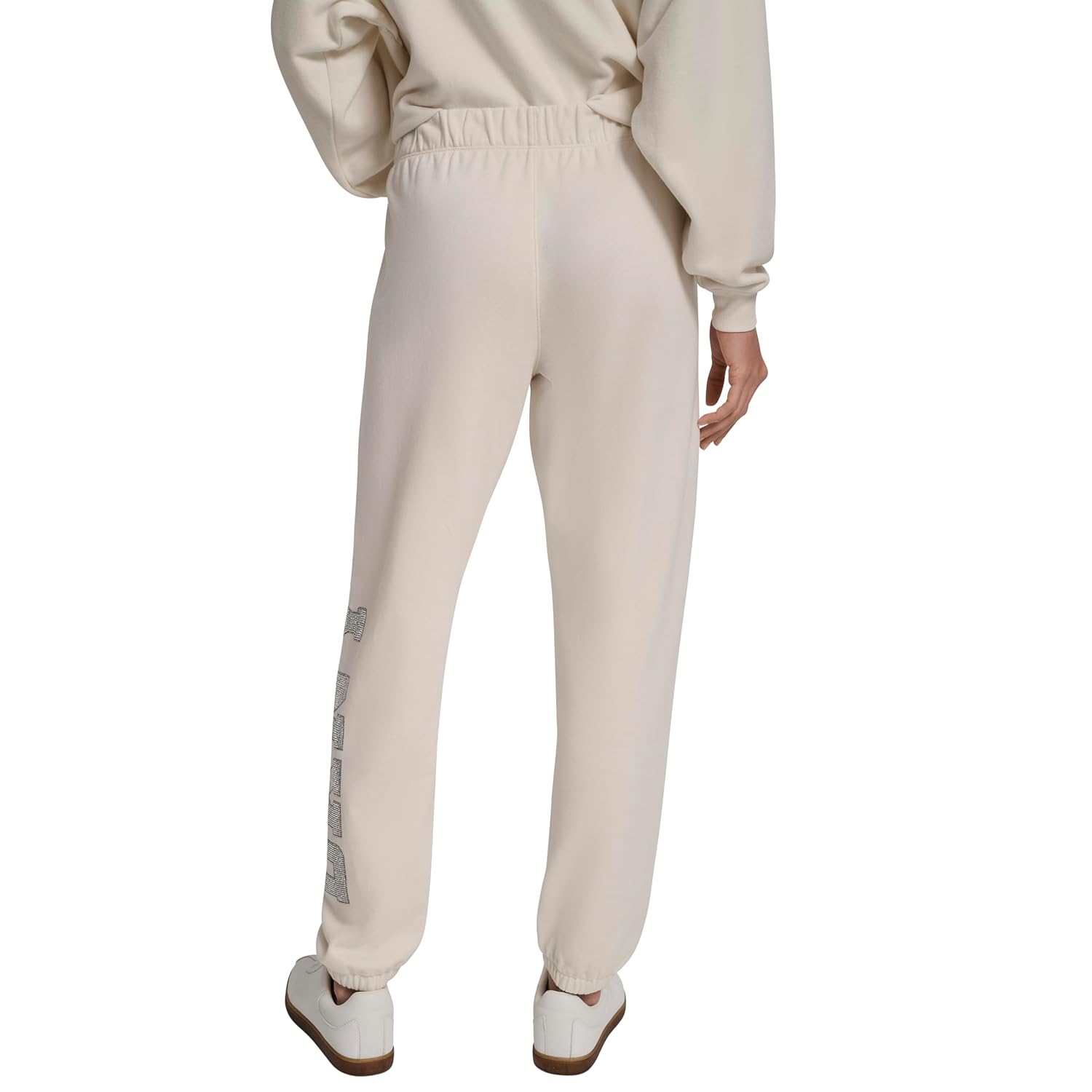 DKNY Women's Exploded Rhinestone Varsity Logo High Rise Relaxed Jogger - Image 3