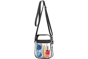 HAOGUAGUA Clear Crossbody Purse Bag, Stadium Approved with Front Pocket for Concerts, Festivals Sports
