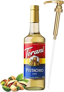 Sugar Free Coffee Syrup 25.4 Ounces Coffee Flavoring Syrup - Caramel, Vanilla, Chocolate, Hazelnut, Peppermint Syrups with Jimoco Syrup Dispenser (Pistachio)