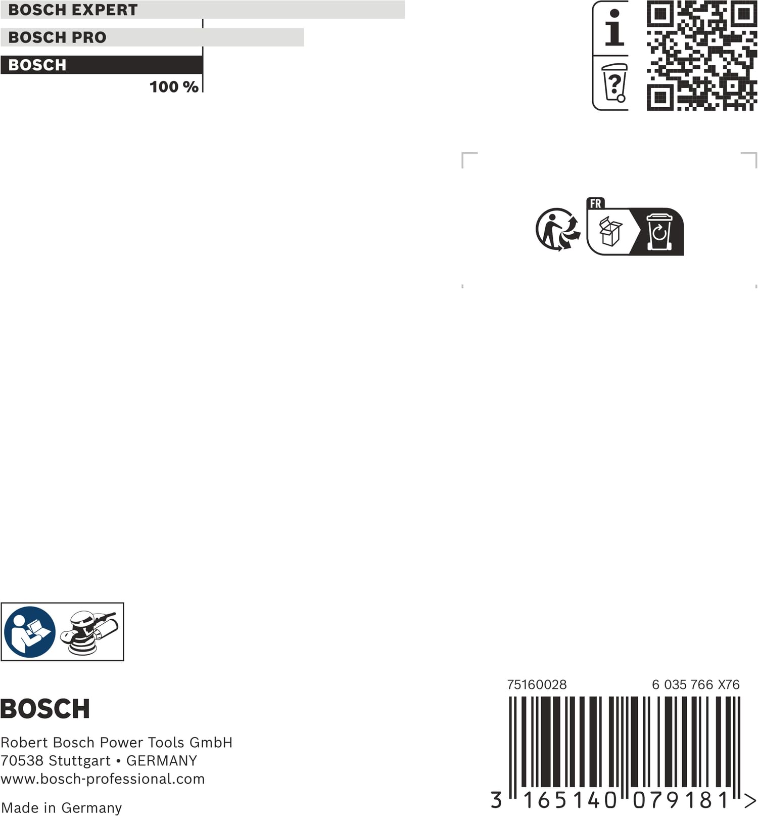 Bosch Professional Talerz Szlifierski, Czarny