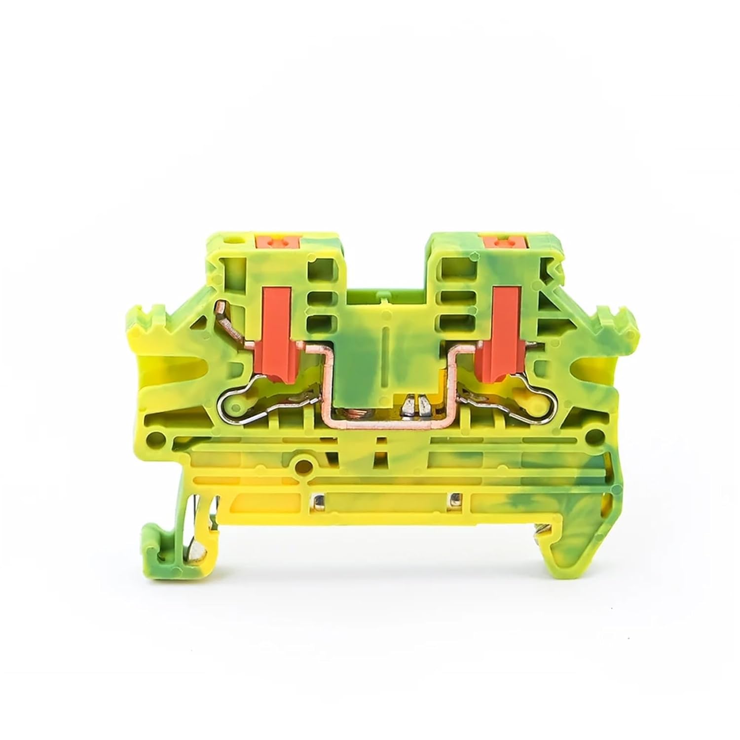 5Pcs PTV 2.5-PE Ground Terminal Block Push-in Side-Entry Cable Wiring Connector Conductor 2.5mm² DIN Rail PTV2.5-PE
